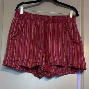 Briggs New York Red Striped High Waist Shorts